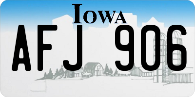 IA license plate AFJ906