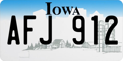 IA license plate AFJ912