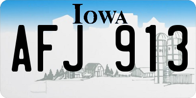 IA license plate AFJ913