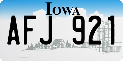 IA license plate AFJ921