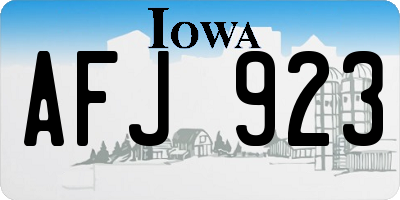 IA license plate AFJ923