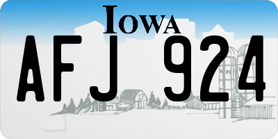 IA license plate AFJ924