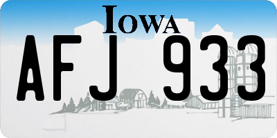 IA license plate AFJ933