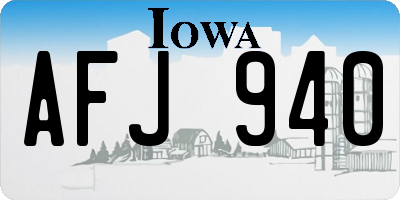 IA license plate AFJ940