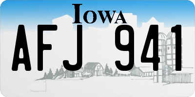 IA license plate AFJ941