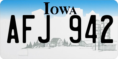 IA license plate AFJ942
