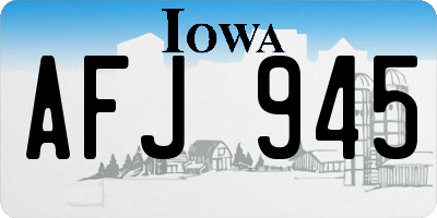 IA license plate AFJ945