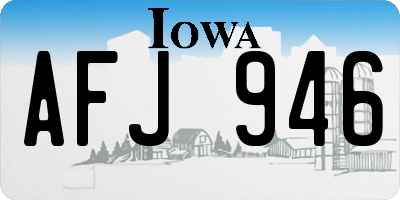 IA license plate AFJ946
