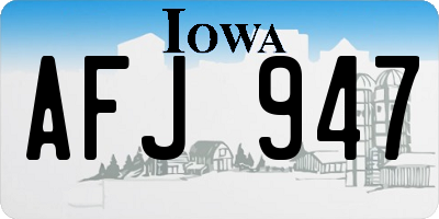IA license plate AFJ947