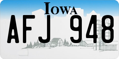IA license plate AFJ948