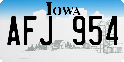 IA license plate AFJ954