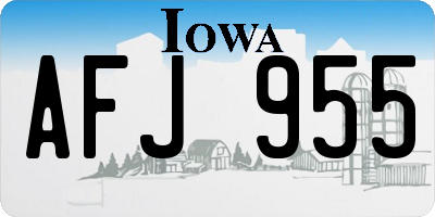 IA license plate AFJ955