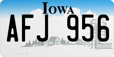 IA license plate AFJ956