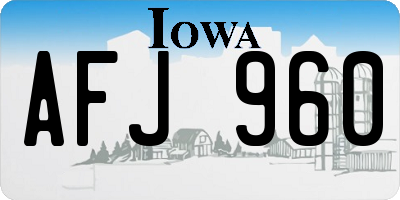 IA license plate AFJ960
