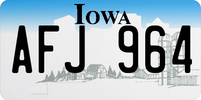 IA license plate AFJ964