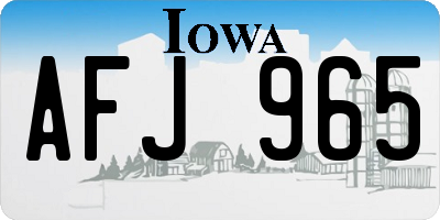 IA license plate AFJ965