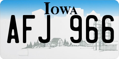 IA license plate AFJ966