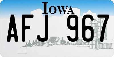 IA license plate AFJ967