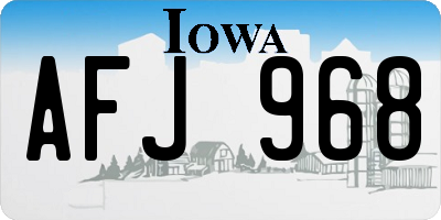 IA license plate AFJ968