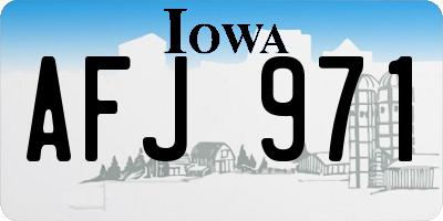 IA license plate AFJ971