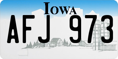 IA license plate AFJ973