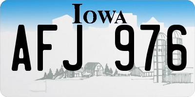 IA license plate AFJ976