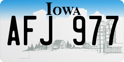 IA license plate AFJ977