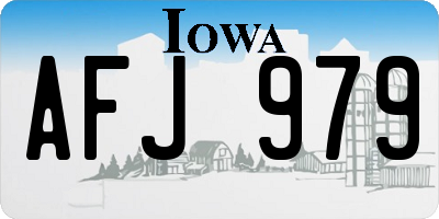 IA license plate AFJ979