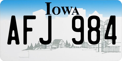 IA license plate AFJ984