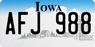 IA license plate AFJ988
