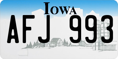 IA license plate AFJ993