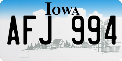 IA license plate AFJ994