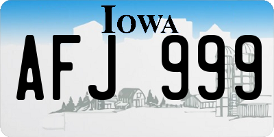 IA license plate AFJ999