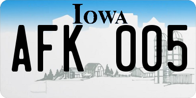IA license plate AFK005
