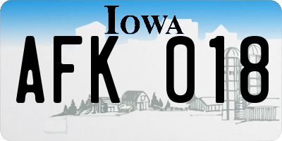 IA license plate AFK018