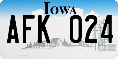 IA license plate AFK024