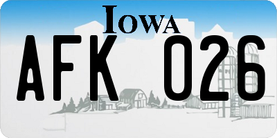 IA license plate AFK026