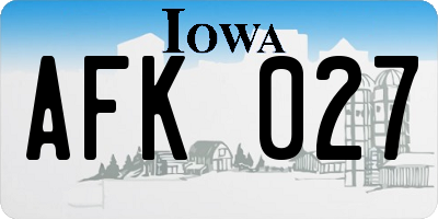 IA license plate AFK027