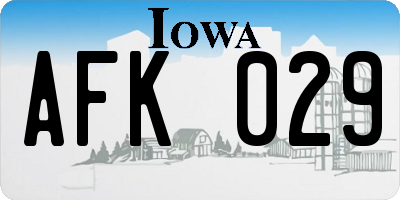 IA license plate AFK029