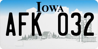 IA license plate AFK032