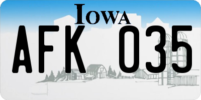 IA license plate AFK035