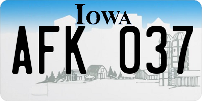 IA license plate AFK037