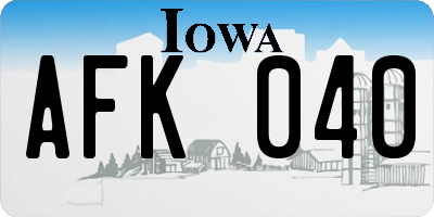 IA license plate AFK040