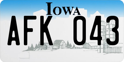 IA license plate AFK043