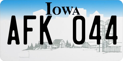 IA license plate AFK044