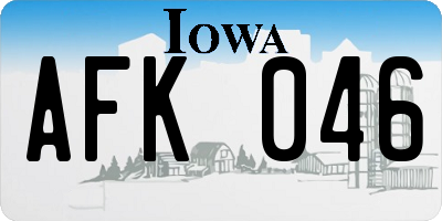 IA license plate AFK046