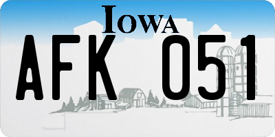 IA license plate AFK051