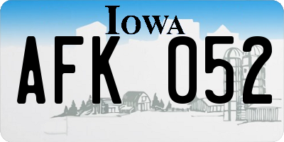 IA license plate AFK052