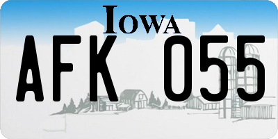 IA license plate AFK055