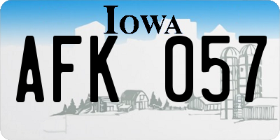 IA license plate AFK057